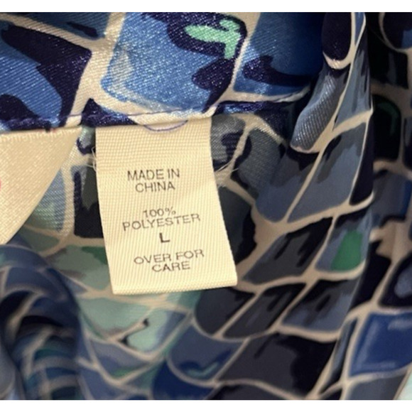 Victoria's Secret Pink Heart Label Blue 90's Mosaic Pajama Short Set SZ Large - Picture 6 of 11